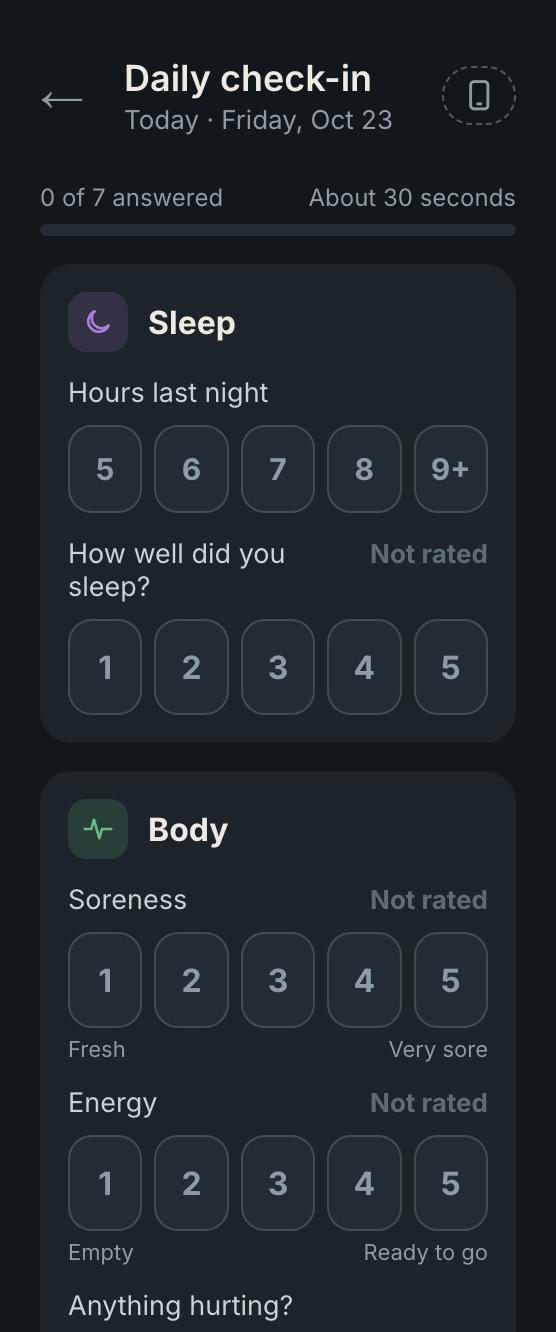 Daily check-in